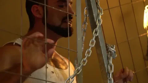 BROMO.com: Athletic and tattooed bear bareback masturbating