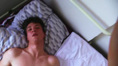 Czech Hunter: Inked gay bareback cum on face in the bed