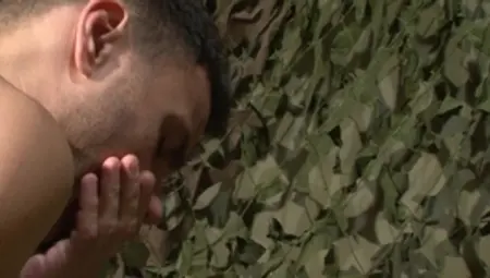 Falcon Studios: Tense, Big-Cocked Wanking by Military Man